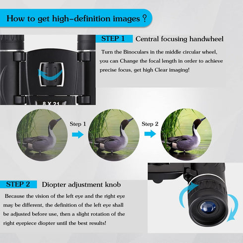 8x21 Mini Compact Pocket Binoculars, Lightweight Foldable Easy Focus Small Binoculars for Adults Kids Bird Watching,Opera Concert, Travel, Hiking,...