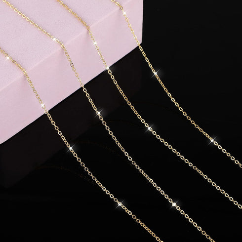 WLLHYF Gold Plated Chain 196 Inches Stainless Steel Metal Cable Link Chain Roll with 10 Lobster Clasps 30 Jump Rings Necklace Earring Bracelet Ext...