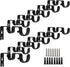 12 PCS Double Curtain Rod Brackets, Heavy Duty Curtain Rod Holder for Double Rod, Black Curtain Rod Hanging Brackets Wall Mount for Home Office...