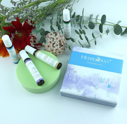 Aromatherapy Oils Roller Set, Natural Pre-diluted Essential Oils Roll On with Glass Rollerball, Relaxation Gift for Women & Men, Christmas Gift, P...