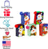 Iconikal 20-Pack Christmas Gift Bags, Small 4x6x2.5-Inch, Snowman Santa Reindeer, Ribbon Handles...