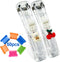 2 Pack Clam Clip Dispenser with 50 Colorful Metal Clip Refills Portable Handheld Paper Fast Clam Clip Dispensers Cherry and White Bear...
