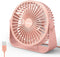 FARADAY USB Desk Fans 5 Inches Portable Table Fans 360° Head Rotation Small Personal Desktop Fan for Home Office, 3 Speeds, Pink...