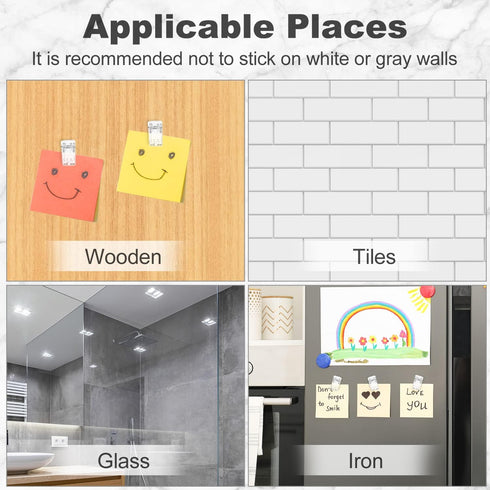 60 Pieces Plastic Self-Adhesive Clips Clear Wall Tapestry Clip Small Hanging Spring Sticky Clips for Photo Posters Document Paperwork Flag Home Of...