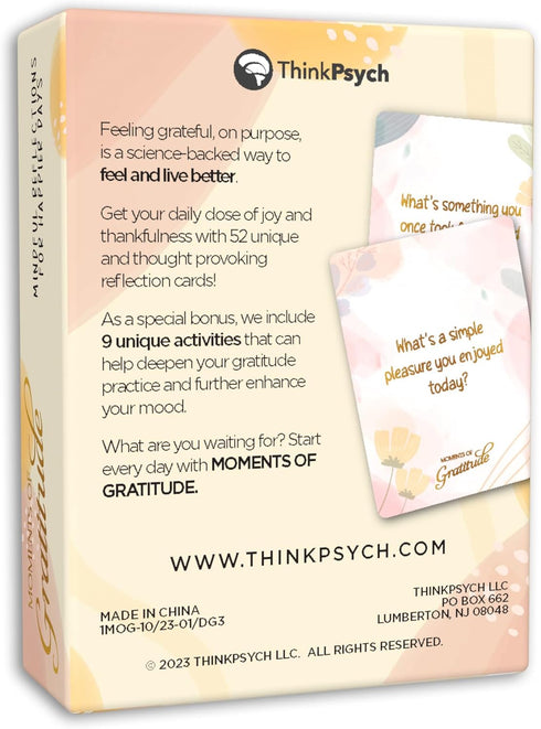 Moments of Gratitude Deck - 52 Cards to Promote Positivity & Mindfulness - Positive Affirmations Cards & Uplifting Gifts - Inspiring Gratitude Jou...