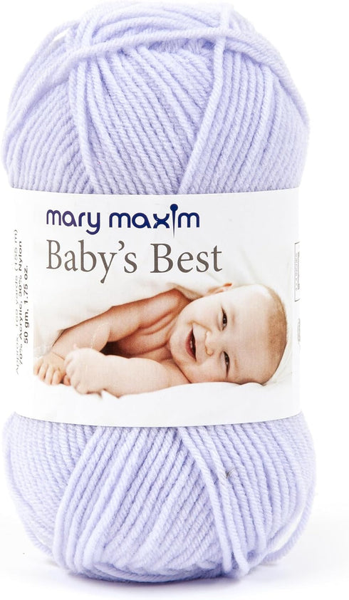 Mary Maxim Baby’s Best Lavender Yarn for Crocheting and Knitting, Lightweight Size 2 Yarn for Baby Blankets, Afghans and Clothing, Soft Acrylic Ny...