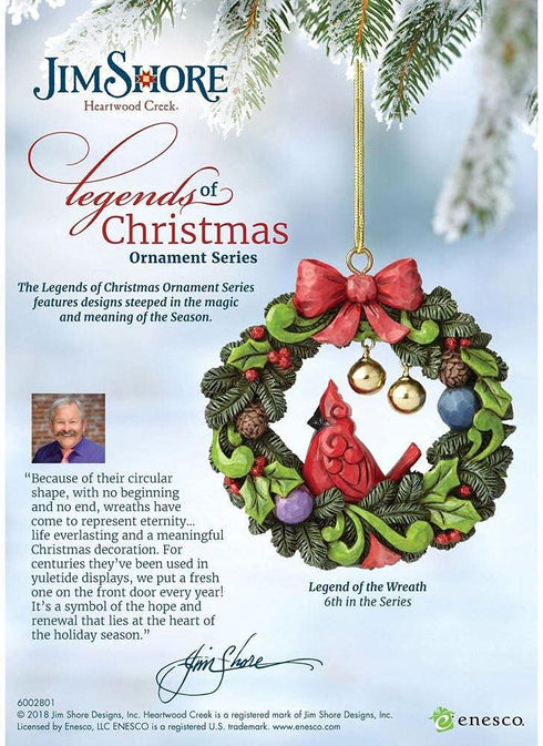 Enesco Jim Shore Heartwood Creek Legend of The Wreath Hanging Ornament, 4.25", Multicolor...