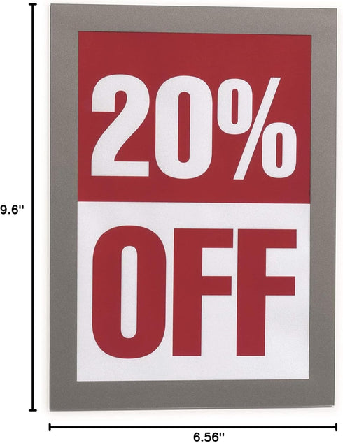 Durable Duraframe Self Adhesive Magnetic Sign Holder in Half Letter-Size 5.5" x 8.5" Inches - Silver Frame - Pack of 2...