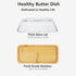 Cute Glass Butter Dish with Lid, Butter Dish with Knife for Countertop and Refrigerator Door Shelf, Butter Holder Only Suitable for East Coast But...