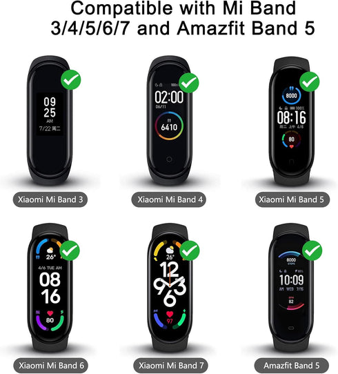 2 Pack Nylon Bands for Xiaomi Mi Band 7/6/5/4/3 Bands, Soft Braided Nylon Solo Sport Replacement Straps for Xiaomi Mi Band 7/6/5/4/3 Fitness Track...