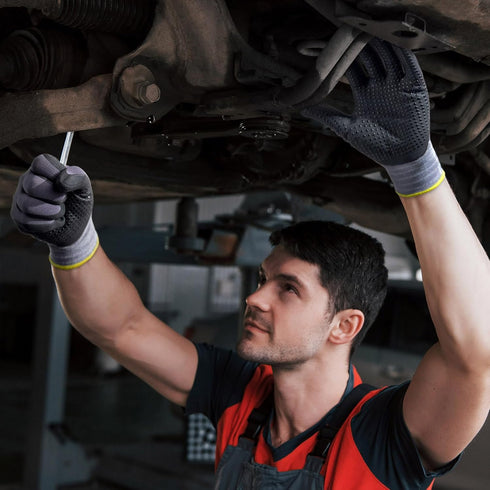 KAYGO Work Gloves MicroFoam Nitrile Coated KG19NB, Seamless Knit Nylon Safety Work Gloves with Micro Dots on palm, Ideal for General Purpose,Autom...