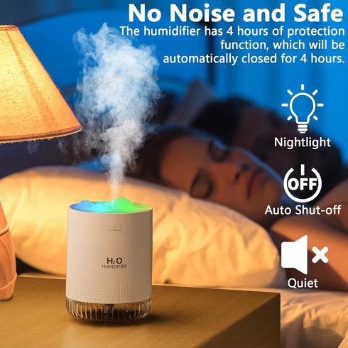 Besky Rechargeable Small Humidifier, Mini Portable Cool Mist Humidifier 2 Modes with 7 Color Light Desktop Humidifier for Baby Bedroom, Office, Nu...