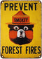 CCPARTON Smokey Bear Prevent Forest Fires Outdoors Metal Tin Sign Wall Decor Retro Metal Signs 8x12 Inch...