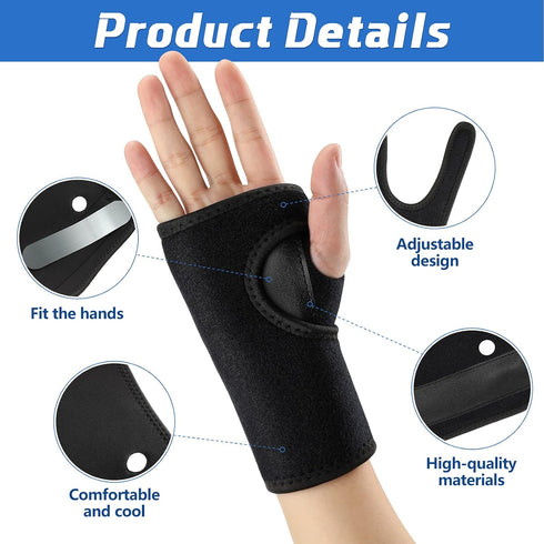 2 Pieces Carpal Tunnel Wrist Braces for Night Wrist Sleep Support Brace Wrist Splint Stabilizer and Hand Brace Cushioned to Help With Carpal Tunne...