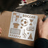 Soccer Stencil for Painting Stainless Steel Sport Football Drawing Stencils 6.15 inches Championship Trophy Football Boots Metal Stencil Soccer Th...
