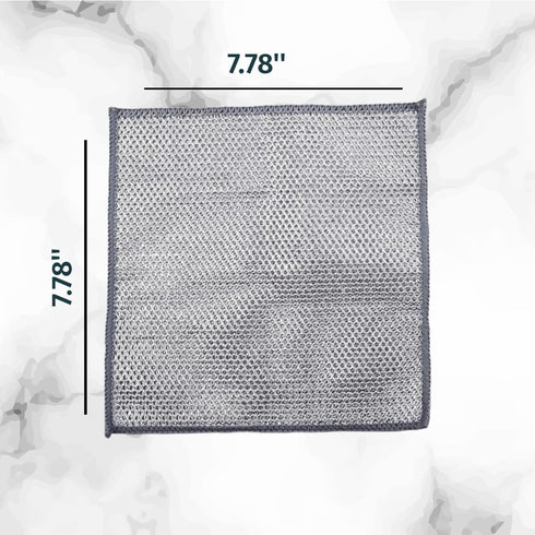 5 pcs Premium Metal Wire Dishwashing Cloth Scrubs Double-Layer + 2pcs Kitchen Towel Holder - scrubbing Cloths for pots and Pans - Non Scratch Wire...