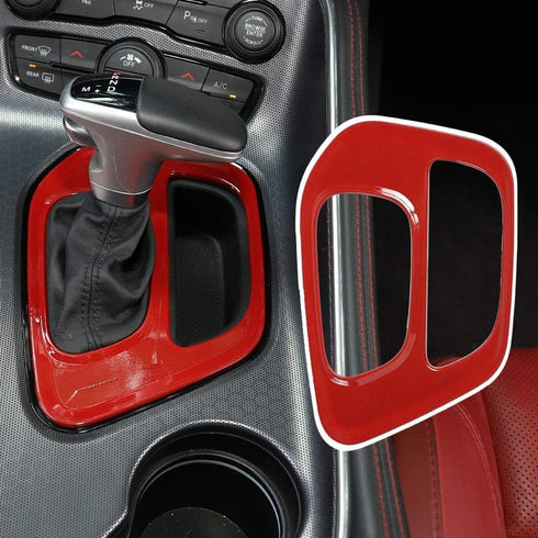 Voodonala for Challenger Gear Shift Panel Covers Decoration Trim Accessories for Dodge Challenger 2015-2022 (Red)...