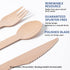 30 Pack Pre Rolled Napkin and Cutlery Set, Wooden Disposable Cutlery with 30 Forks, 30 Spoons, 30 Knives, 30 Napkins, Biodegradable Utensils for P...