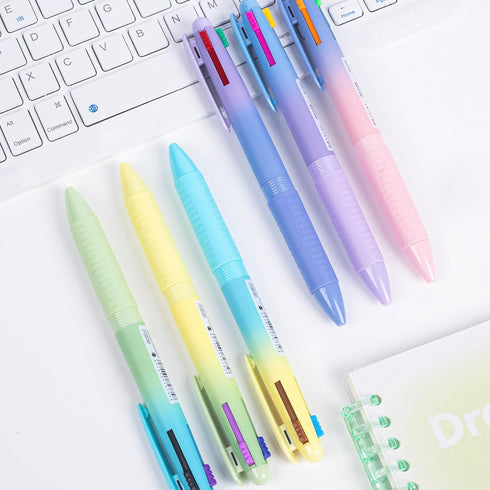COLNK 4 Colors Ballpoint Pens in 1,Multicolor Ballpoint Pen Assorted Ink Colors,4-in-1 Colored Pens 0.7 Ballpoint for Journaling and Organizing,6 ...