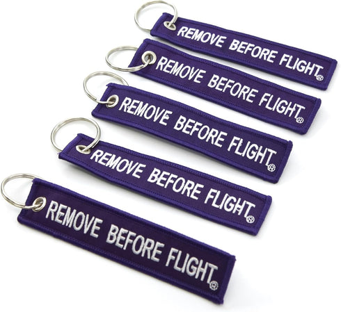 Remove Before Flight Key Chain - 5pcs - Purple...