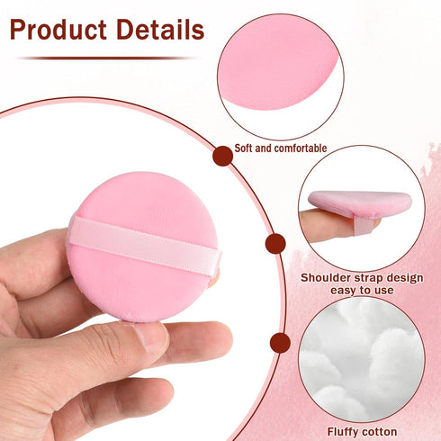 6 Pcs Powder Puffs for Face Powder, Round Makeup Puff Setting Powder Puff Ultra Soft Velour Powder Puff Make Up Sponges for Face Makeup Tools for ...