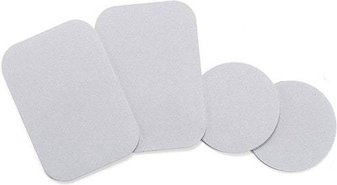 WixGear Mount Metal Plate with Adhesive for Magnetic Cradle-Less Mount - X4 Pack 2 Rectangle and 2 Round (Compatible with Magnetic mounts) (Silver...
