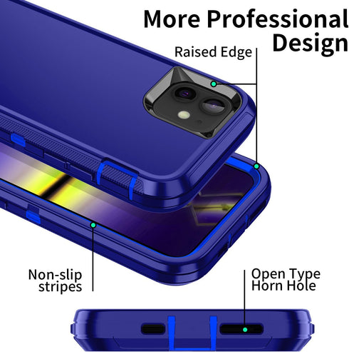 for iPhone 11 Case,Shockproof Dropproof Dustproof,3-Layer Full Body Protection Heavy Duty High Impact Hard Cover Case for iPhone 11 6.1 inch,Dark ...