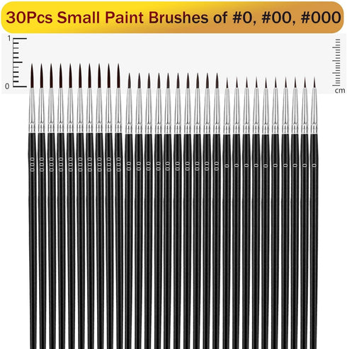 Anezus Tiny Detail Paint Brushes 30 Pcs Fine Paint Brushes Set with 3 Size #0#00#000 Liner Brush for Miniature 40k Model Crafts Watercolor Acrylic...