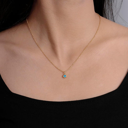 Amazon Essentials Yellow Gold Plated Brass Birthstone Solitaire Pendant Necklace, 16'' + 2'' Extender...