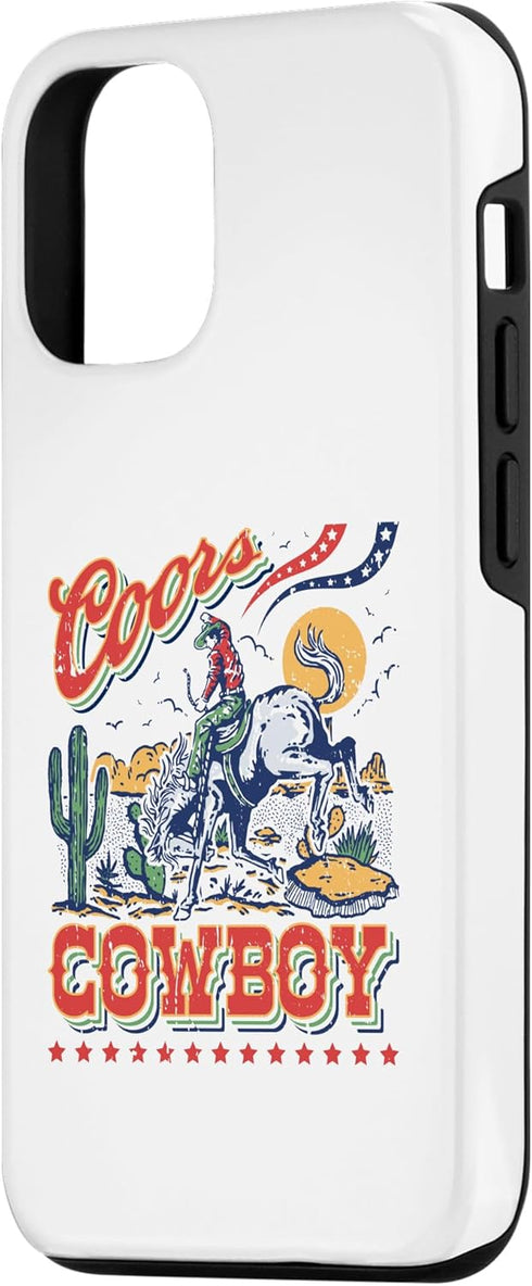 iPhone 13 Pro Vintage Cowhide Riding Coors Cowboys Western Country Case...