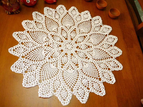 Damanni Cotton Handmade Crochet Lace Tablecloth Doilies Doily,Round,Beige,20 Inch...