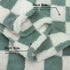 HOMRITAR Checkered Baby Blanket for Boys Sage Green Soft Fluffy Fuzzy Blankets with 3D Chessboard Grid, Warmer Comfort Reversible Lightweight Bed ...