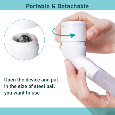 Breathing Exercise Device for Lungs, Breathing Trainer, Mucus Removal with 16/18/20 mm Stainless Steel Balls, White...