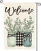 AVOIN colorlife Eucalyptus Mason Jar Spring Summer Garden Flag 12x18 Inch Double Sided Outside, Buffalo Plaid Welcome Yard Outdoor Flag...