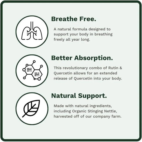 Allurtica | Sinus & Respiratory Support Supplement with Quercetin and Stinging Nettle | Seasonal Support for Adults & Kids | Non Drowsy | 40 Capsu...