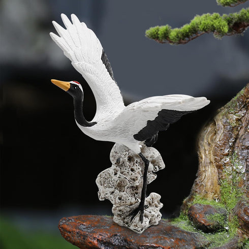 2-Pack Miniature Garden Crane Statues, Bird Art Bonsai Decor Garden Fairy Sculptures Crane...
