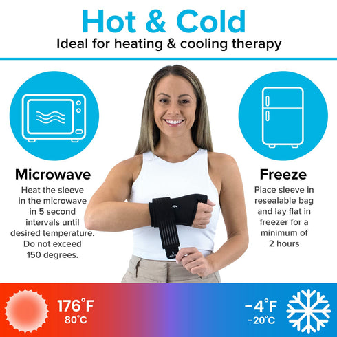 Arctic Flex Wrist Ice Pack Wrap - Extra Strength Hot & Cold Therapy - Reusable Hand & Thumb Freeze Sleeve - FSA/HSA Approved for Arthritis, Carpal...