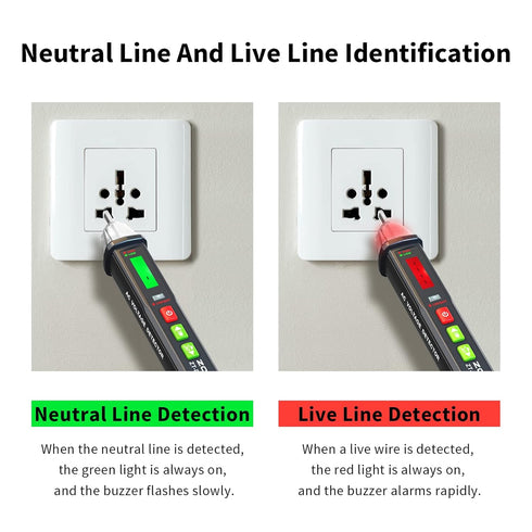 Voltage Tester Pen with Ambient Temperature Display,Non Contact Voltage Tester, Electrical Tester,Live/Null line Tester,Electric Tester with Flash...