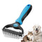 Pet Grooming Brush, Double Sided Undercoat Rake for Dogs & Cats, Professional Deshedding Brush and Dematting Tool, Safe and Effective Removing Kno...