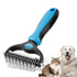 Pet Grooming Brush, Double Sided Undercoat Rake for Dogs & Cats, Professional Deshedding Brush and Dematting Tool, Safe and Effective Removing Kno...