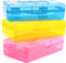 Sooez 3 Pack Large Capacity Hard Pencil Case, Plastic Crayon Pencil Boxes Bulk with Snap-tight Lid, Clear Storage Box Craft Pen Art Marker Organiz...