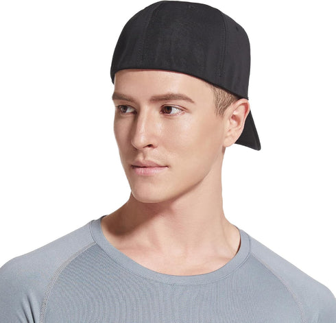 5 Panels Stretch Full Closed Baseball Caps Mens High Crown Mesh Breathable Fitted Cap Wide Brim Trucker Hats Q2425...