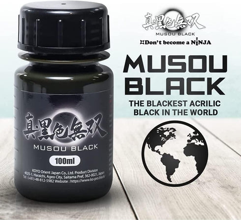 Musou Black Water-based Acrylic Paint - 100ml - Made in Japan - Blackest Black in the World...