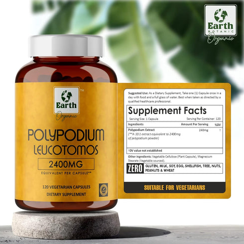 Polypodium Leucotomos Extract 2400mg 120 Veg Capsules - Supports Natural Healthy Skin Care- Antioxidant- Natural Skin Tone- Vegetarian, Non- GMO 4...