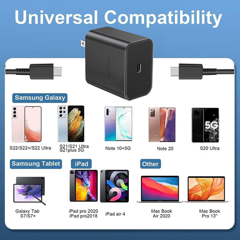 2Pack 45W USB C Charger Super Fast Charger Type C for Samsung Galaxy S23 Ultra Charger Fast Charging /S22 Ultra/S23+/S23/S22+/S22/S21/Note 10 Plus...