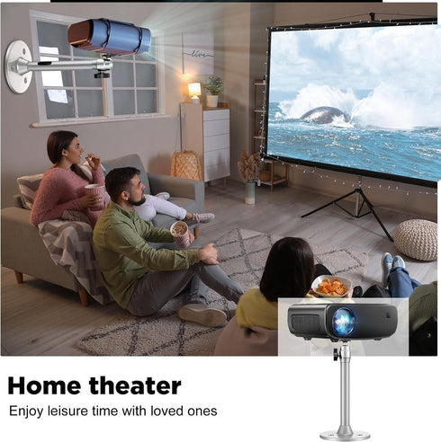 Mini Ceiling Wall Projector Mount Stand Compatible with QKK, DR.J, DBPOWER, Anker, VANKYO, AAXA, Jinhoo, PVO, TMY, AuKing, and Most Other Mini Pro...