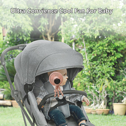 Stroller Fan,Portable Fan for Stroller,Battery Operated Mini Personal Fan, Handheld Fan Clip On For Baby with Flexible Tripod,3 Speed USB Recharge...