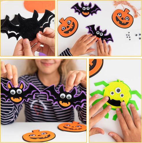 60PCS Felt Sheets Fabric, 4" X 4" Soft Felt Fabric for Crafts Halloween Christmas Fabric Fall Felt Squares for DIY and Sewing Projects (Black)...