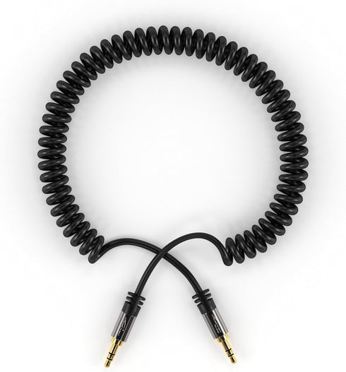 KabelDirekt – (3 feet 3.5mm Male to 3.5mm Male Stereo Audio Cable Coiled- Pro Series...