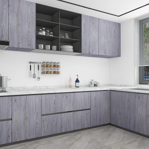 Purple Wallpaper Peel and Stick Wood Contact Paper for Cabinets and Drawers Waterproof Self Adhesive Removable Wood Grain Wallpaper for Desk Furni...
